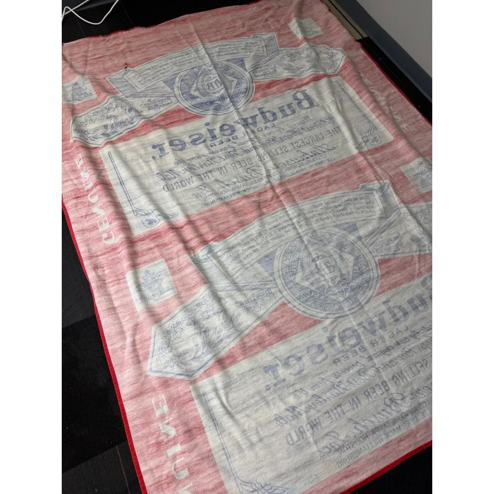 VTG Budweiser Anheuser Busch Beer Wall Tapestry Advertising Banner 80x105